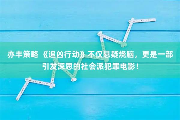 亦丰策略 《追凶行动》不仅悬疑烧脑，更是一部引发深思的社会派犯罪电影！